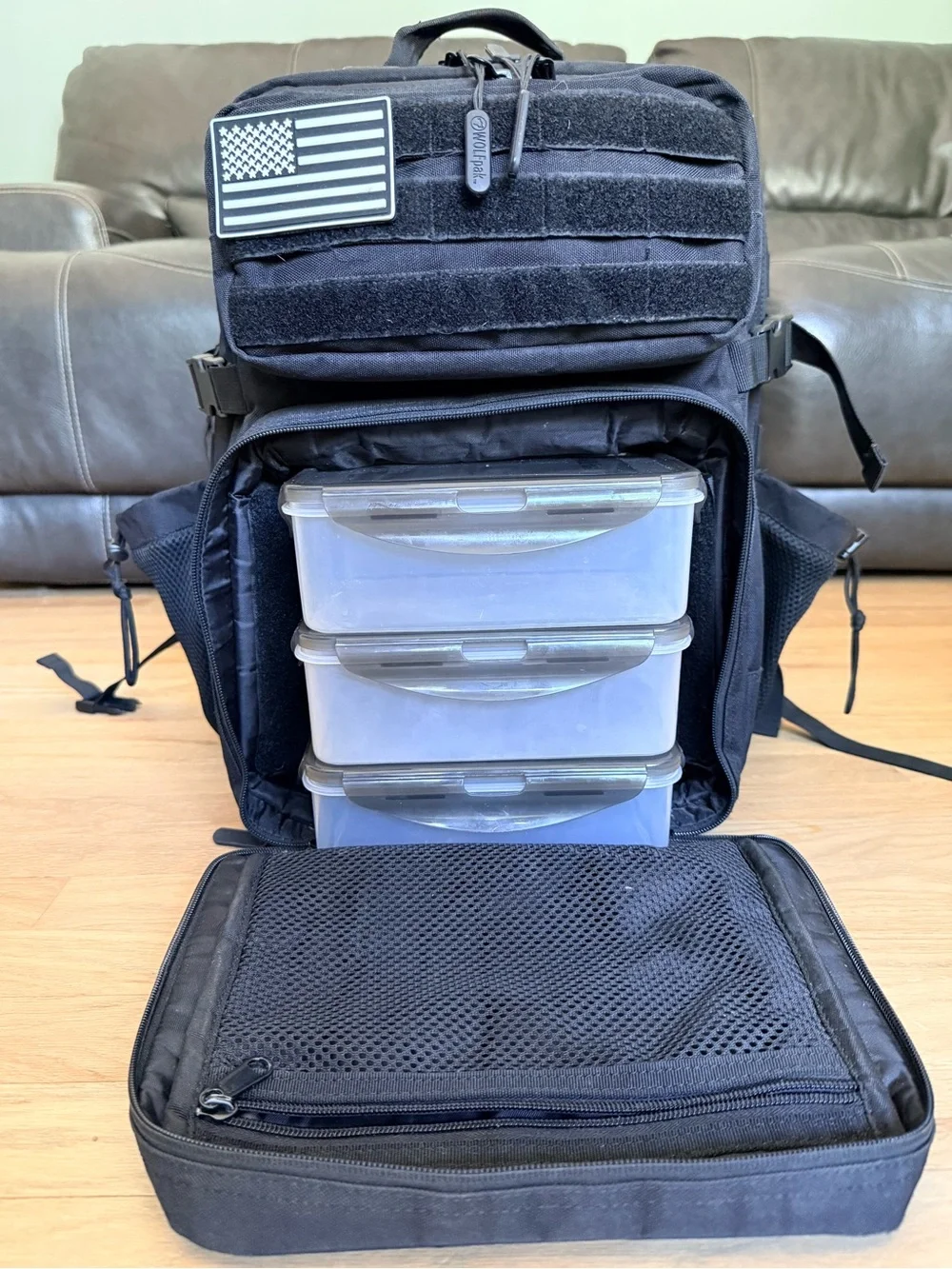 Wolfpak 45L Alpha Black Tactical Backpack Meal Management